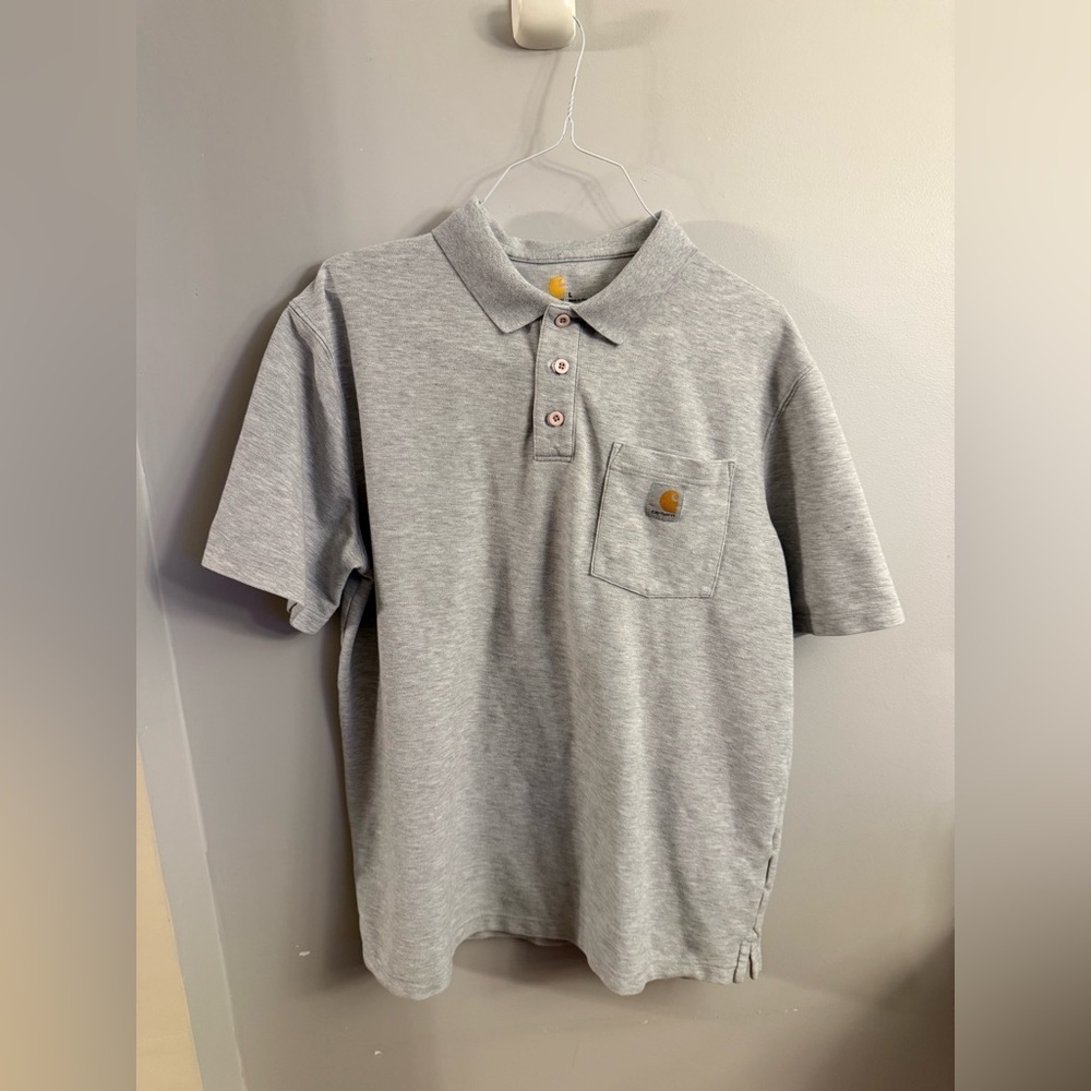 Carhartt Light Gray mens Polo Shirt.